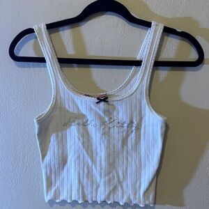 Hello Kitty White Ribbed Tank Top